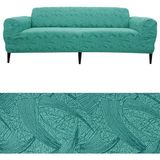 Bibaha Home Jakarlı Sehra Desen 3 Kişilik Lastikli Koltuk Kılıfı Çekyat Koltuk Örtüsü Streç Esnek Kanepe Kılıfı - 180 x 230 cm - Mint