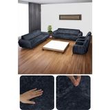 Bibaha Home Kadife Lastikli 3 3 1 1 Koltuk Örtüsü Takımı| Kanepe Kılıfı| Çekyat Örtüsü Kılıfı - 180 x 230 cm - Antrasit