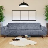Bibaha Home Kadife Lastikli 3 Kişilik Koltuk Örtüsü | Kanepe Kılıfı| Çekyat Örtüsü Kılıfı - 180 x 230 cm - Koyu Gri