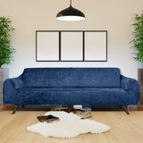 Bibaha Home Kadife Lastikli 3 Kişilik Koltuk Örtüsü | Kanepe Kılıfı| Çekyat Örtüsü Kılıfı - 180 x 230 cm - Petrol Mavi