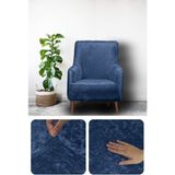 Bibaha Home Kadife Lastikli Tekli Koltuk Örtüsü - Petrol Mavi - 85 x 120 cm