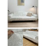 bibaha Kadife lastikli 3 kişilik Koltuk Örtüsü | Kanepe Kılıfı| Çekyat Örtüsü Kılıfı krem 180 x 230