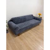 Bibaha Peluş Lastikli Koltuk Örtüsü 3 Kişilik Yıkanabilir Esnek Koltuk Kılıf (Antrasit) - 0,6 x 19 x 29 cm - Çok Renkli