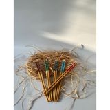 Bibakiyom Organik Bambu Çin Yemek Çubuğu 10 Adet Renkli Chopstick