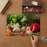 Biber- Havuç- Mantar- Yeşillikler Tasarımı 240 Parça Ahşap Puzzle Ahşap Kutuda MP00695