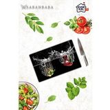 Biber ve Su Cam Kesme Tahtası - Cam Kesme Tablası | 20 cm x 30 cm