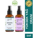 Biberiye Suyu ve Mersin Suyu Seti - Yenilen Hidrosol Seti (2X100ML) %100 Seyreltilmemiş, Doğal