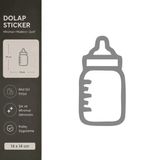 Biberon Mat Gri Dekoratif Folyo Sticker 14X14 Cm