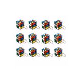 Bibizde 12 Adet Mini Rubik Zeka Küpü (sabır Küpü) 3x3 Anahtarlık