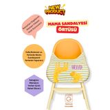 BibKing Mama Sandalyesi Örtüsü Hello Zürafa Desen Mama Ve Aktivite Önlüğü (KESELİ)