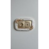 biblo home Beyaz gold 2’li oval Prizlik Çerçevesi ( 2 ADET )16cmx8,3 cm