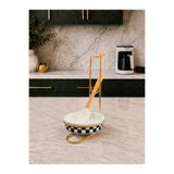 Bibo Home Kepçelik Kaşıklık - Seramik Kepçelik Siyah Damalı