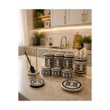 Bibo Home Mutfak Çeyiz Seti 105 Versa Desen Siyah Gold