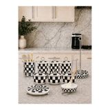 Bibo Home Mutfak Seti - Mutfak Çeyiz Seti 105 Siyah Damalı GÜMÜŞ