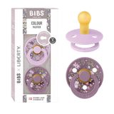 BIBS Colour Liberty Emzik, 2'li paket. BPA içermez, Yuvarlak emzik. Doğal Kauçuk, Danimarka'da üretilmiştir, 1 Numara (0-6 Ay), Chamomile Lawn Violet Sky
