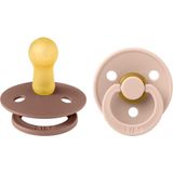 Bibs İkili Emzik - Woodchuck ve Blush Renklerde 6 - 18 Ay Erkek Çocuk İçin Kauçuk Özellikli - Pembe