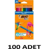 Bic 100 Adet Tropicolors Kuru Boya Kalemi 12 Renk