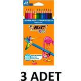 Bic 3 Adet Tropicolors Kuru Boya Kalemi 12 Renk