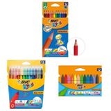 Bic 3 Parça Boya Seti 12 Li Pastel+kuru Boya+keçeli Kalem