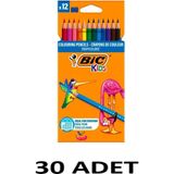 Bic 30 Adet Tropicolors Kuru Boya Kalemi 12 Renk