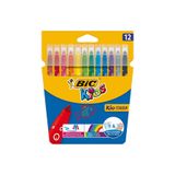 BIC 3'lü paket, 12 adet, orta uç, renkli çocuk keçeli kalem kutusu