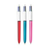 Bic 4 Colours 3'lü Tükenmez Kalem Seti (Kırmızı - Mavi - Pembe)