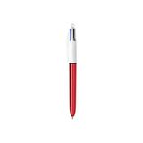 Bic 4 Colours Shine Tükenmez Kalem, 4 Renk, Metalik Kırmızı Gövde
