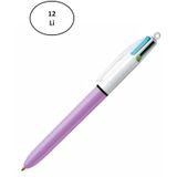 Bic 4 Renk Fun Purple Gövde Tükenmez Kalem 503815 12'li