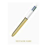 Bic 4 Renk Shine Metalik Tükenmez Kalem, 1.0 mm, Sarı