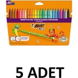 Bic 5 Adet Kıd Couleur Keçeli Boya Kalemi 24 Renk