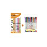 Bic 6 Lı Pastel Fosforlu Kalem + Pensan My King 10 Lu Simli Jel Kalem