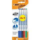 Bic 9126451 Velleda 5'li Blister 1721 Karışık Renk Beyaz Tahta Kalemi