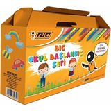 Bic Bıc Okul Başlangıç Seti 10'lu Keçeli Kalem 12'li Silinebilir Pastel Boya 5-7 Yaş Çocuklar İçin
