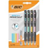 BIC Break Resistance 0.7mm Uçlu Kalem, 4'lü Blister Versatil Kalem, 4 Adet Silgi, 6 Adet Yedek Uç,Yandan Basmalı Sistem