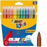 Bic Çocuk Kids Kid Couleur 12 Renkli Keçeli Boya Kalemi Seti Pratik Kullanım İçin