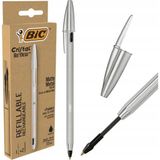 Bic Cristal Re'new Metal Gövdeli Tükenmez Kalem +2 Yedek Siyah