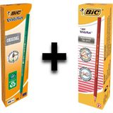 Bic Evolution 650 HB Kurşun Kalem Seti 12'li Yeşil Renk ve Kırmızı Kopya Kalem 12'li