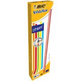 BIC Evolution Stripes Kurşun Kalem 12'li Kutu,Kıymık Oluşturmaz, Çiğnemeye Karşı Dayanıklı, Kolay Açılır