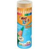 Bic Evolution Triangle 12+1 Parça Jumbo Kuru Boya Metal Kutu Ergonomik Tasarım Çocuklar İçin