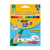 Bic Evolution Üçgen Jumbo 12 Renk Kuru Boya Kalemi