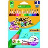 Bic Evolution Üçgen Jumbo Kuru Boya Kalemi 12'li Kutu Renkli ve Dayanıklı Çocuklar İçin