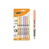 Bic Fosforlu Kalem 6'lı Pastel Renkler Kauçuk Saplı Yazım Seti