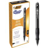 BIC Gel-ocity Orijinal Roller Kalemler, Siyah Jel Kalemler, Çizgi Genişliği Orta, Doldurulabilir, 12'li Paket