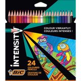 Bic Intensity 24 Parça Kuru Boya Kalemi - Kırmızı Tonlar, Üçgen Gövde, Ultra Dayanıklı Uç, Beyaz Kapağa Sahip