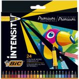 BIC Intensity Birinci sınıf keçeli kalem, yetişkinler ve çocuklar için, 24 renkte, konforlu kauçuk sap ve sağlam uç