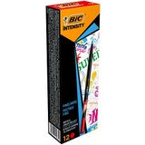 BIC Intensity Fine Liner İnce Uçlu Kırmızı Keçeli Kalem 12'li Kutu, 0.4 mm İnce Kalınlıkta Uç, Su Bazlı Mürekkep