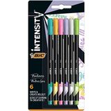 BIC Intensity Fineliner, keçeli kalem, 6 farklı pastel renkte, ince uçlu, Bullet Journal & Mandala için