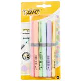 BIC Intensity Highlighter Grip Pastel Marker Fosforlu Kalem 6'lı Blister, Su Bazlı Mürekkep, 6 Pastel Renk, Kauçuk Tutaçlı