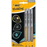 bic ıntensity marking color permanent markör kalem seti 3 metalik renk 944033 - Yok