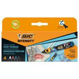 Bic İntensity Paint Marker Kalem 4 Renk Siyah-Mavi-Kırmızı-Yeşil 527423
